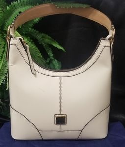 Dooney & Bourke BOBO Large Cream Leather Hobo Bag